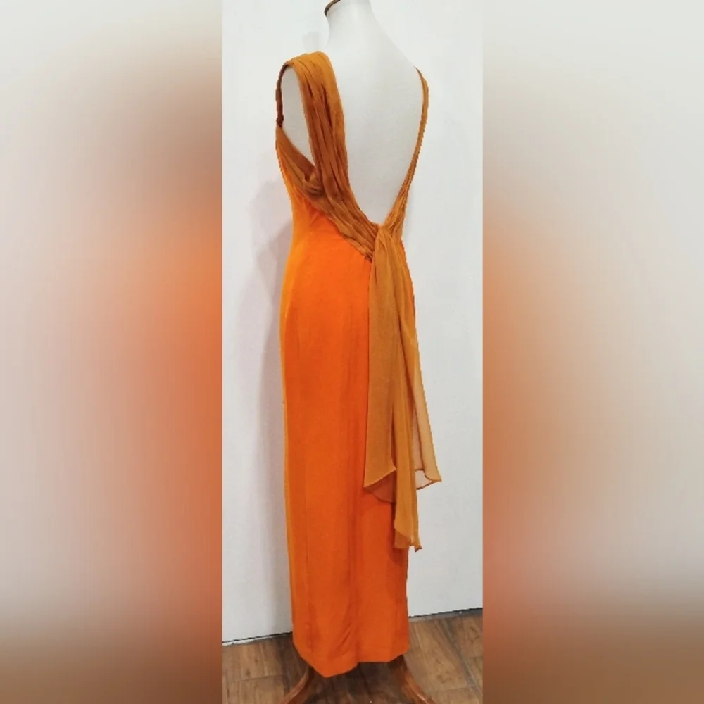 Vintage Orange Maxi Dress - Picture 1 of 15